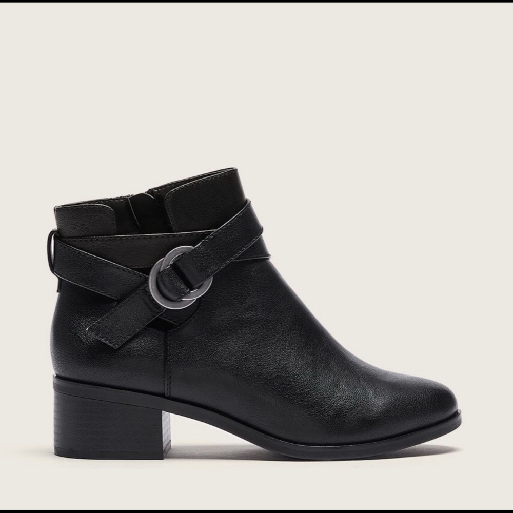 Black Ankle Bootie With Side Straps Women’…